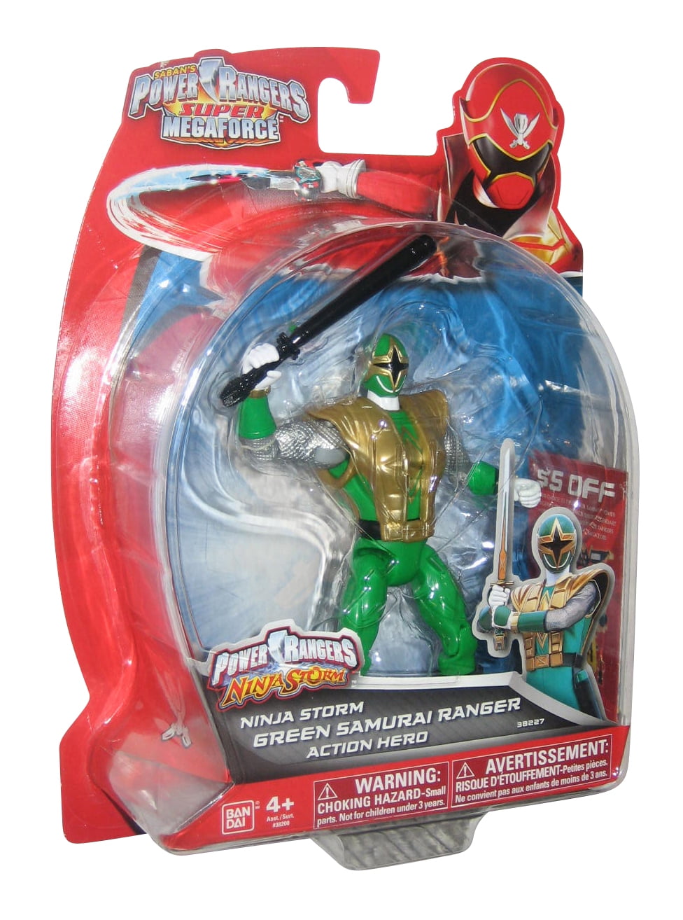 Power Rangers Super Megaforce Ninja Storm Green Samurai Ranger Action Hero Figure Walmart