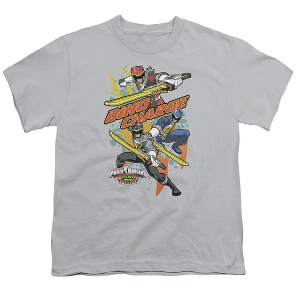 Power Rangers Boys' Swords Out T-shirt Youth Large Silver