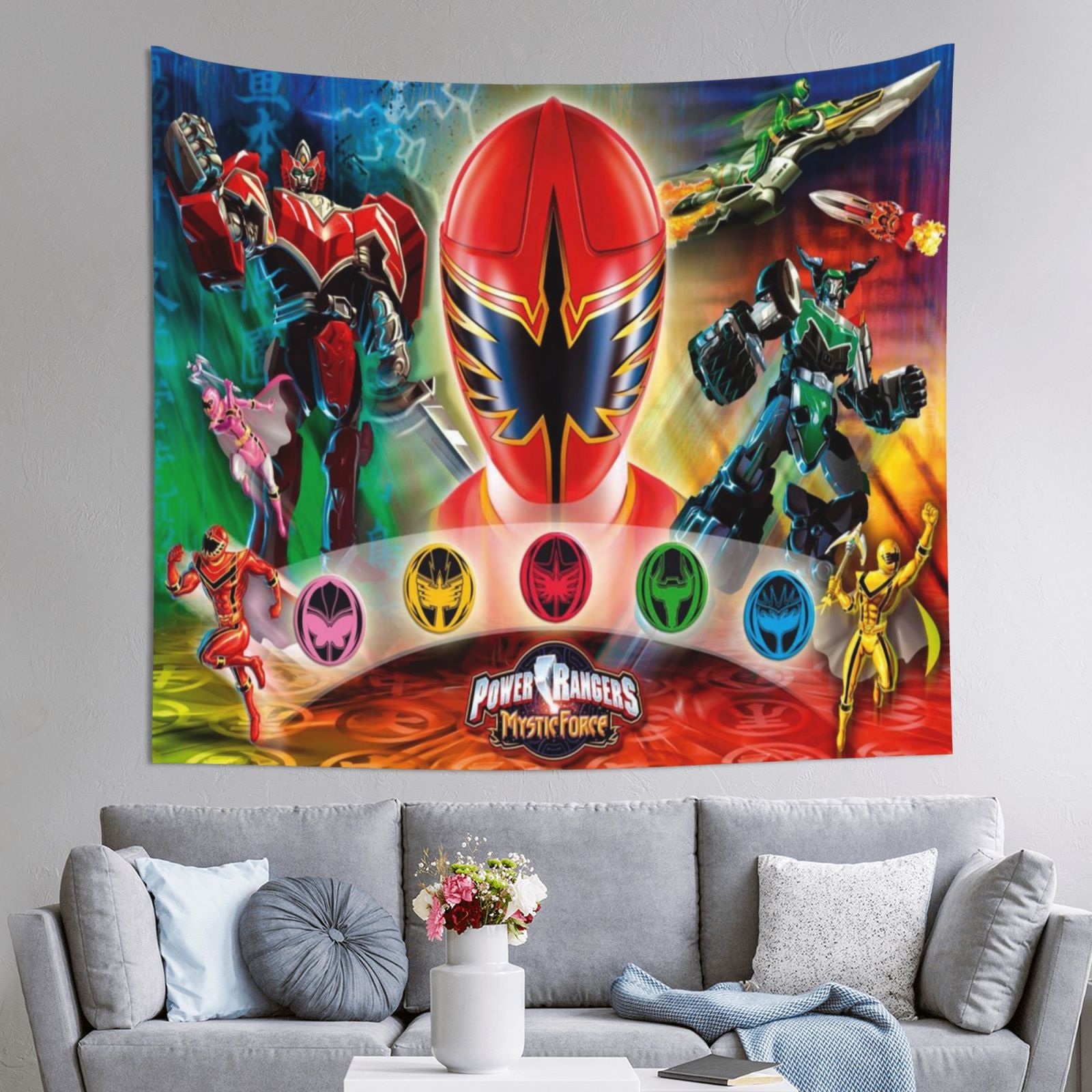 Power Ranger Door Decorations Power Rangers Tapestry Wall Hanging Wall Art Decor Wall Tapestry For ...