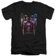 thumbnail image 1 of Power Rangers Team Of Rangers Adult V-Neck T-Shirt 30/1 T-Shirt Black, 1 of 1