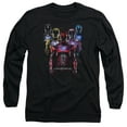 thumbnail image 1 of Power Rangers Team Of Rangers Long Sleeve Adult 18/1 T-Shirt Black, 1 of 1