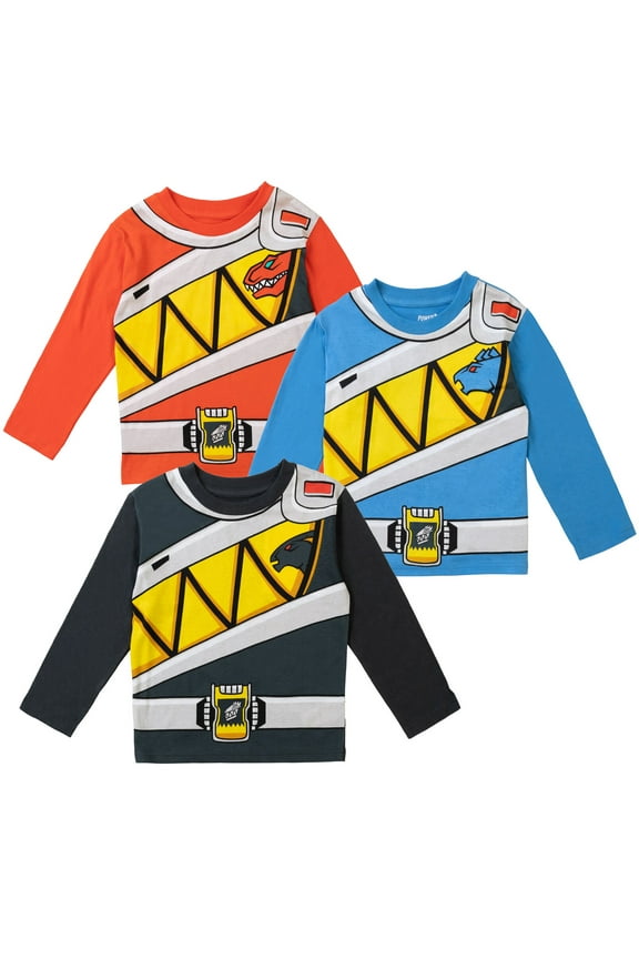 Toddler Boys 3 Pack Cosplay Long Sleeve T-Shirts Toddler to Big Kid