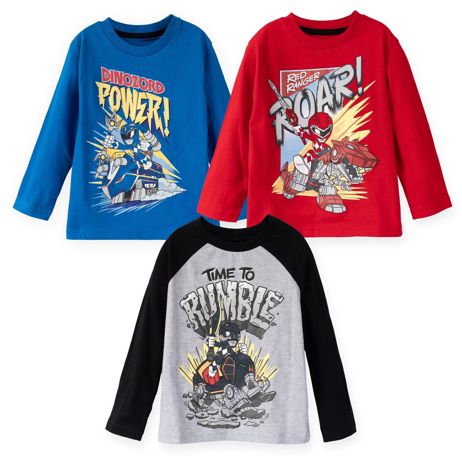 Walmart's Power Rangers Mighty Morphin Dino T-Shirt Clothes for Boys, 3 ...