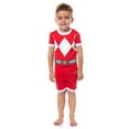 thumbnail image 1 of Power Rangers Toddler Kids' Mighty Morphin Character 2 Piece Tight Fit Short Sleeve and Shorts Pajama Set Loungewear, 1 of 7