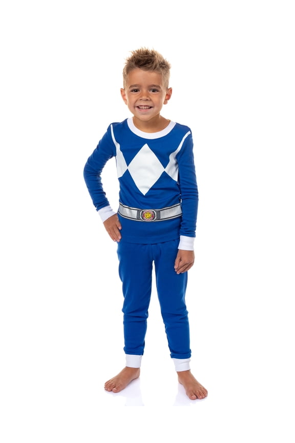 Power Rangers Toddler Kids' Mighty Morphin Ranger Character Tight Fit Long Sleeve and Pant Pajama Set Sleepwear