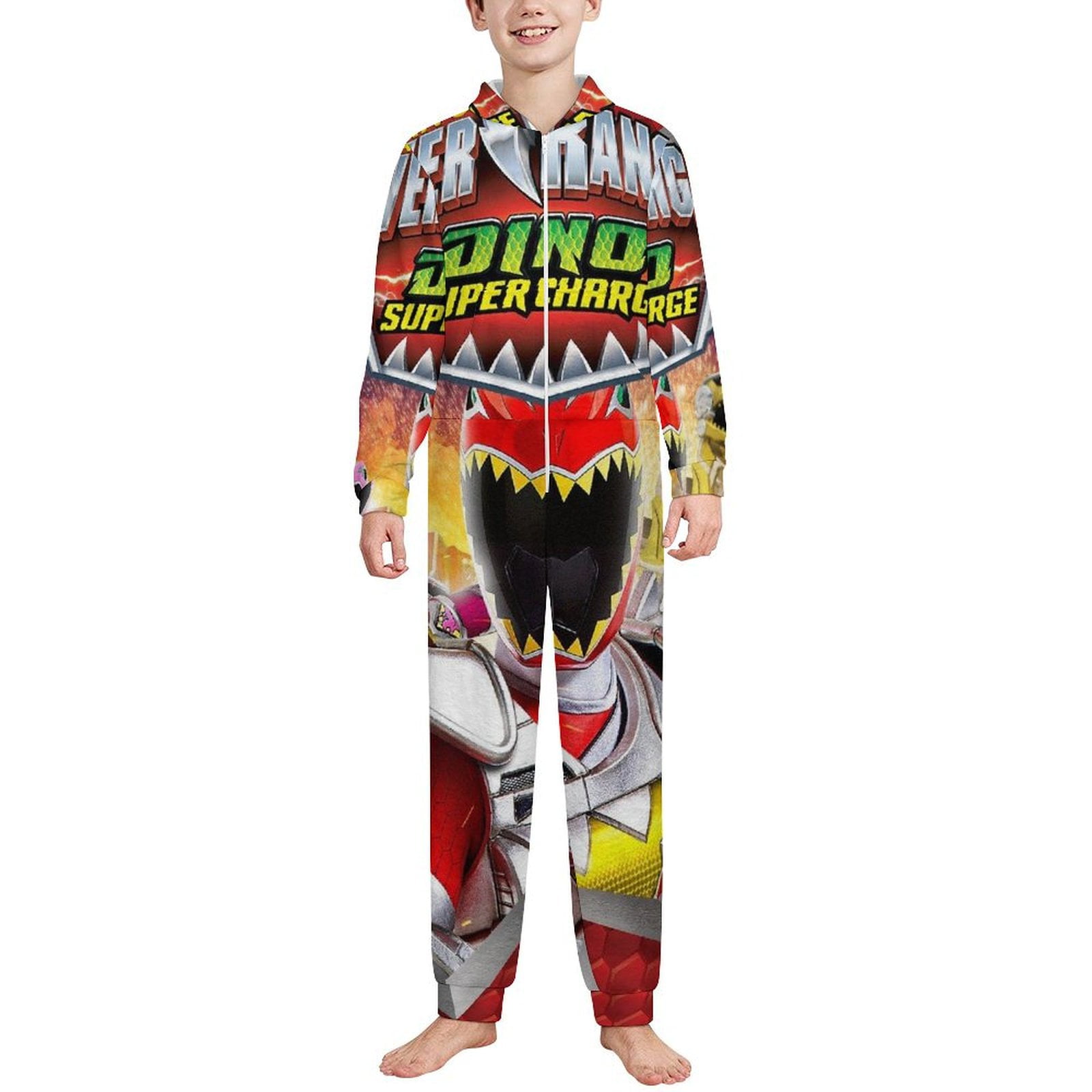 Power Rangers Unisex Onesie Pajamas Zipper Jumpsuit Hooded One Piece ...
