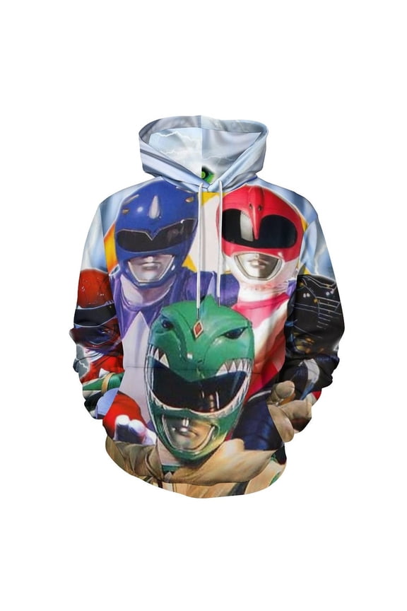 Power Rangers Unisex Sweatshirts Loose Pullover Sweater Hooded Hoodie 3D Printing Jacket Winter Fall Clothes 2XL