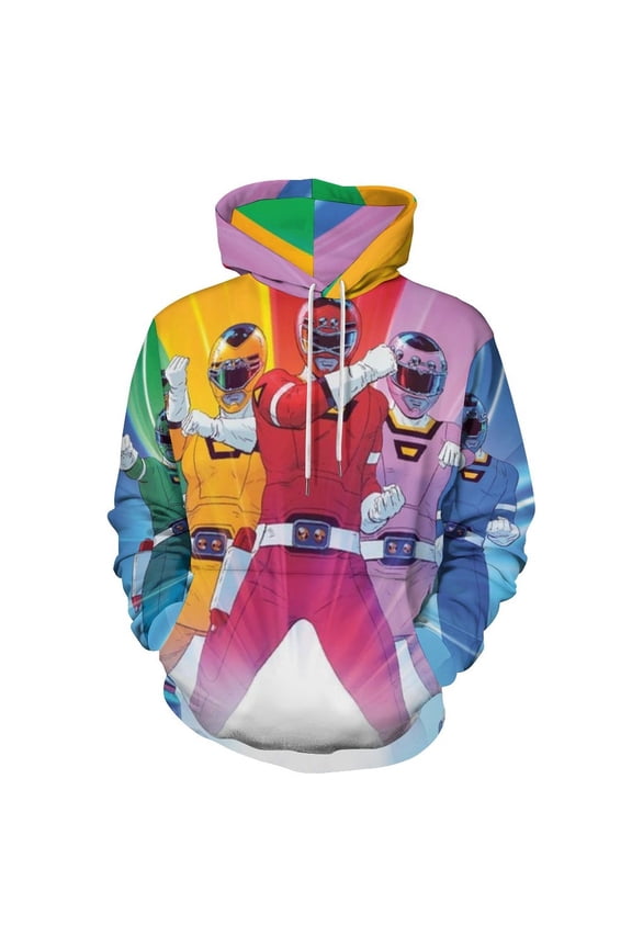 Power Rangers Unisex Sweatshirts Loose Pullover Sweater Hooded Hoodie 3D Printing Jacket Winter Fall Clothes 2XL