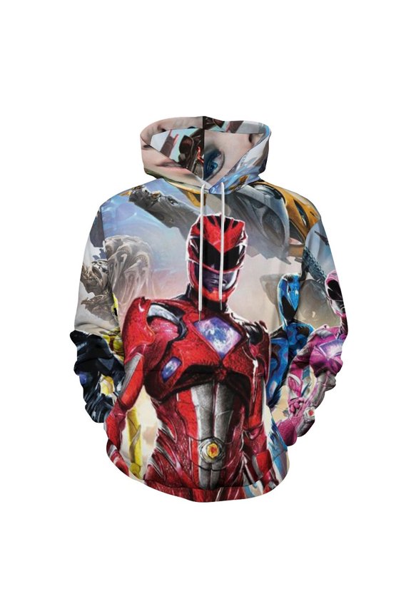 Power Rangers Unisex Sweatshirts Loose Pullover Sweater Hooded Hoodie 3D Printing Jacket Winter Fall Clothes M