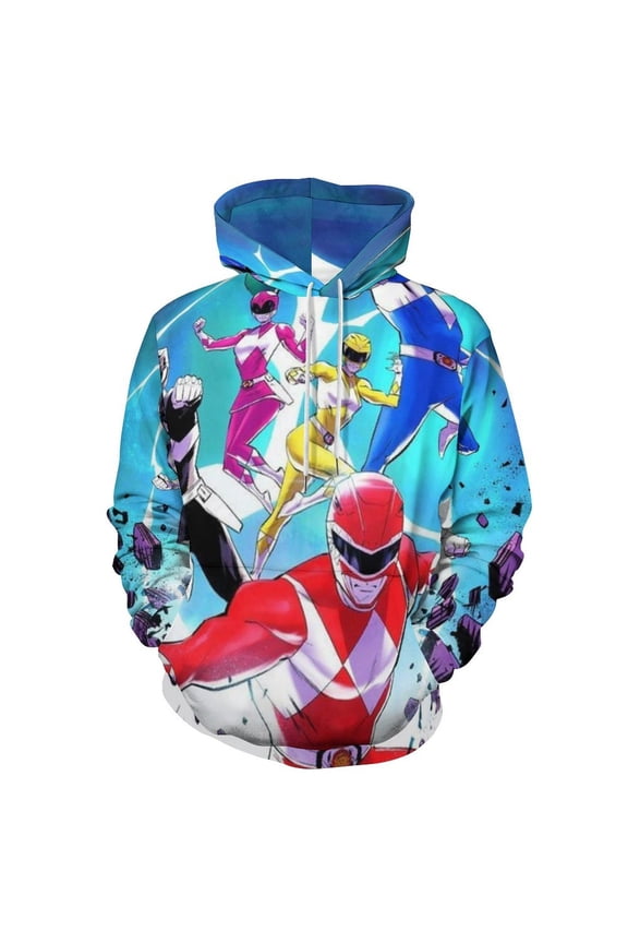 Power Rangers Unisex Sweatshirts Loose Pullover Sweater Hooded Hoodie 3D Printing Jacket Winter Fall Clothes S