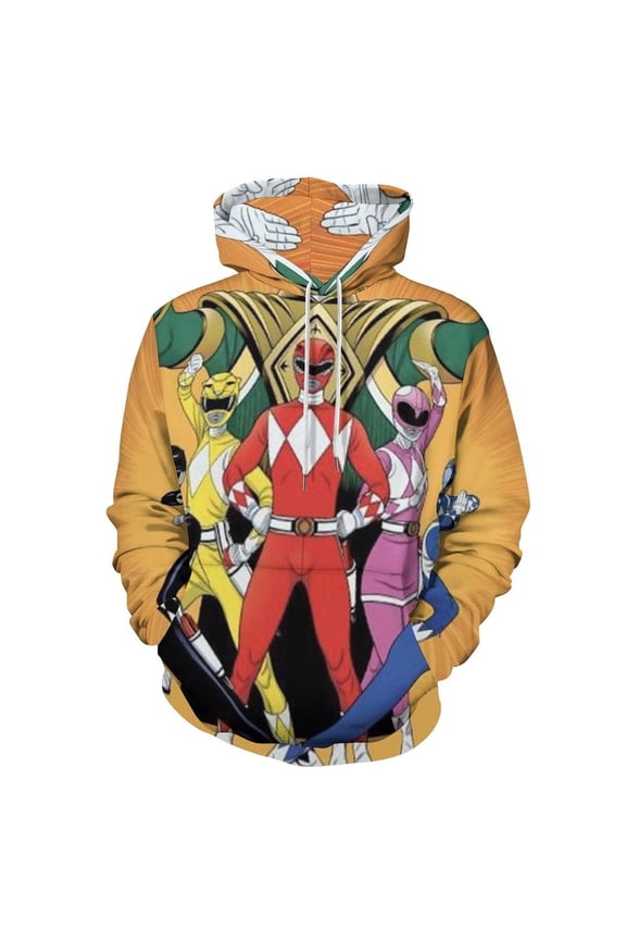 Power Rangers Unisex Sweatshirts Loose Pullover Sweater Hooded Hoodie 3D Printing Jacket Winter Fall Clothes S