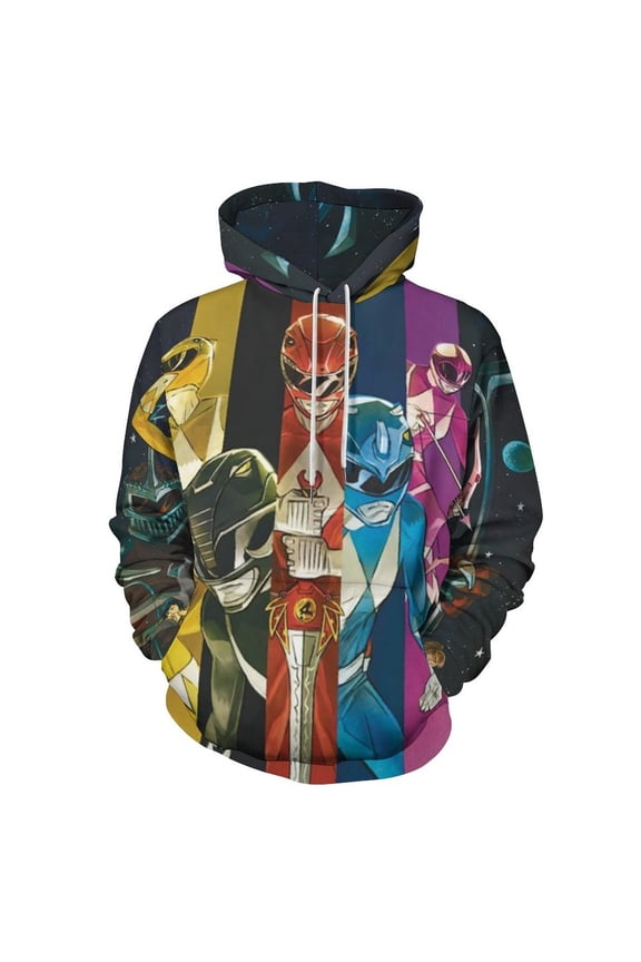 Power Rangers Unisex Sweatshirts Loose Pullover Sweater Hooded Hoodie 3D Printing Jacket Winter Fall Clothes S
