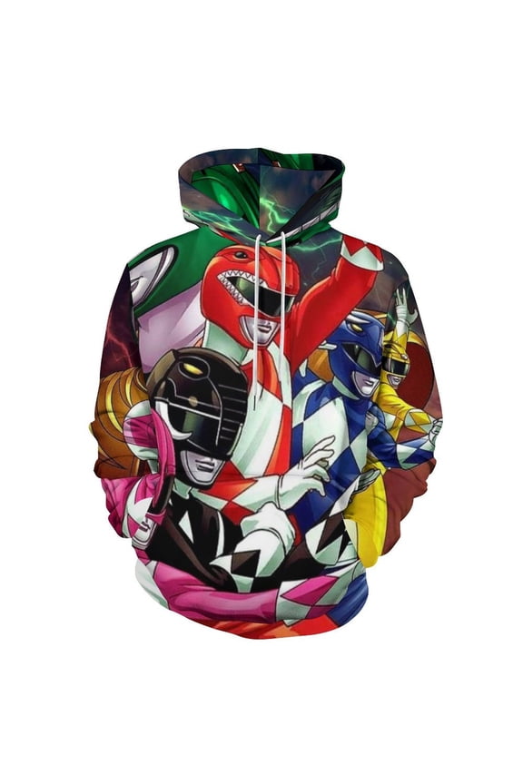 Power Rangers Unisex Sweatshirts Loose Pullover Sweater Hooded Hoodie 3D Printing Jacket Winter Fall Clothes S