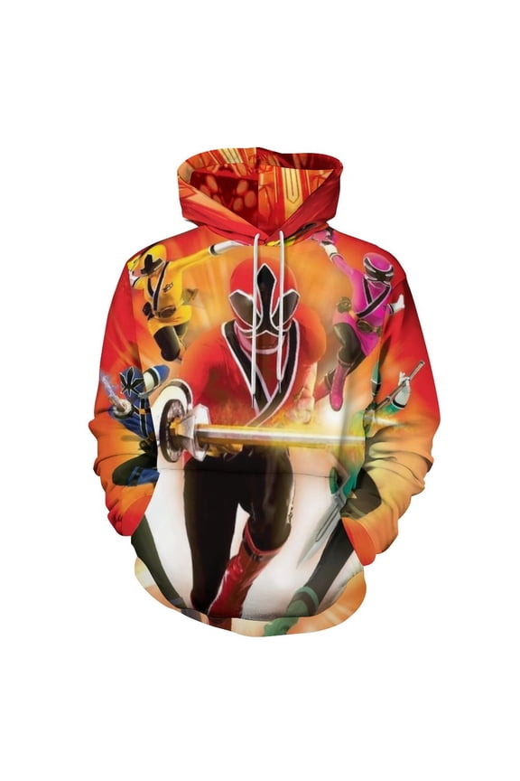 Power Rangers Unisex Sweatshirts Loose Pullover Sweater Hooded Hoodie 3D Printing Jacket Winter Fall Clothes S