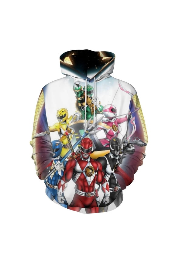 Power Rangers Unisex Sweatshirts Loose Pullover Sweater Hooded Hoodie 3D Printing Jacket Winter Fall Clothes S