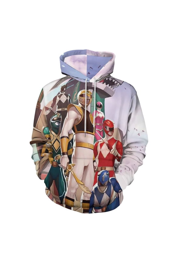 Power Rangers Unisex Sweatshirts Loose Pullover Sweater Hooded Hoodie 3D Printing Jacket Winter Fall Clothes S
