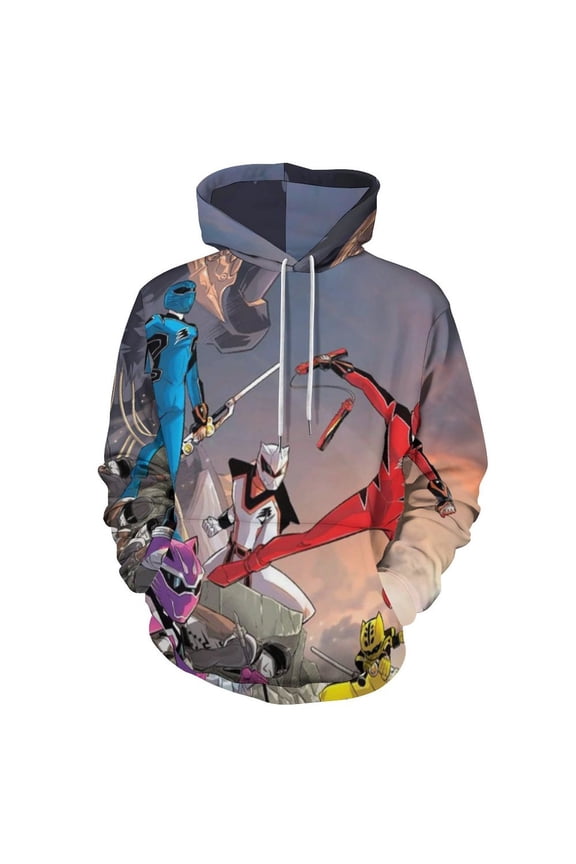 Power Rangers Unisex Sweatshirts Loose Pullover Sweater Hooded Hoodie 3D Printing Jacket Winter Fall Clothes S