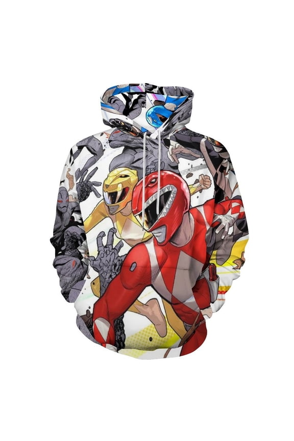 Power Rangers Unisex Sweatshirts Loose Pullover Sweater Hooded Hoodie 3D Printing Jacket Winter Fall Clothes S