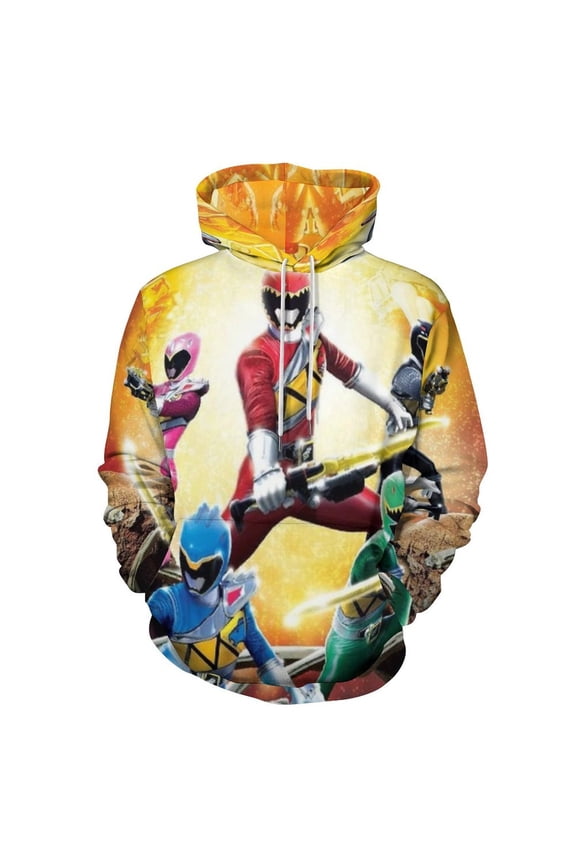 Power Rangers Unisex Sweatshirts Loose Pullover Sweater Hooded Hoodie 3D Printing Jacket Winter Fall Clothes XL