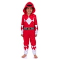 thumbnail image 1 of Power Rangers Unisex Toddler Kids Union Suit MMPR Character 1PC Hooded Pajama For Boys Girls Sleepwear Loungewear Red Green Blue Pink Ranger, 1 of 6