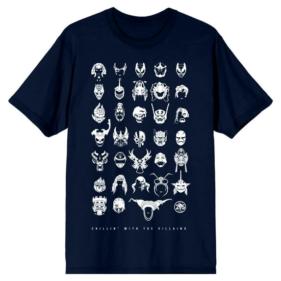 Power Rangers Villains Head Shots Mask Blue Shirt-L