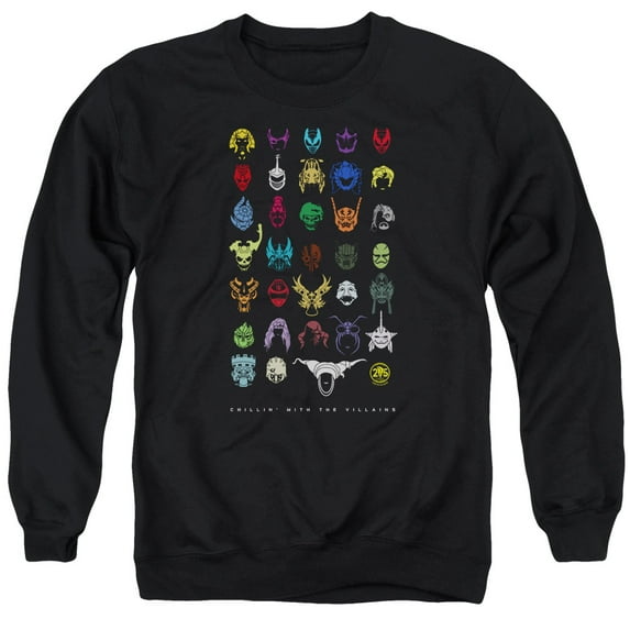 Power Rangers Villians Adult Crewneck Sweatshirt Black
