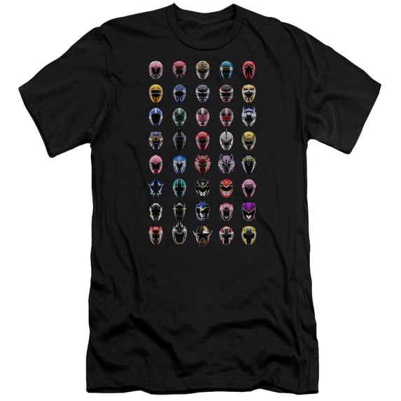 Power Rangers Visual Timeline Adult 30/1 T-Shirt Black
