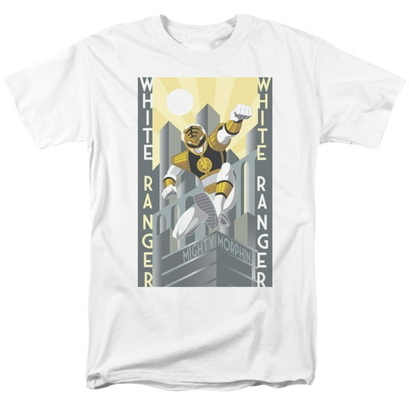 Power Rangers White Ranger Deco Adult 18/1 T-Shirt White