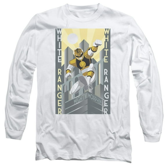 Power Rangers - White Ranger Deco - Long Sleeve Shirt - Small