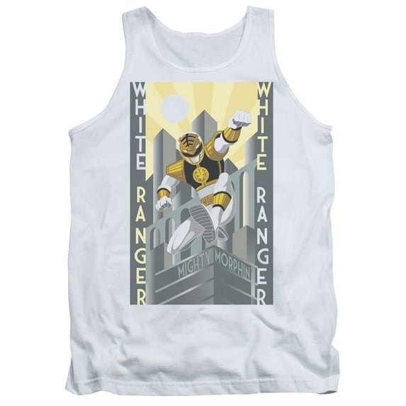 Power Rangers White Ranger Deco Adult Tank Top White