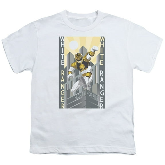 Power Rangers - White Ranger Duo - Youth Short Sleeve Shirt - Medium