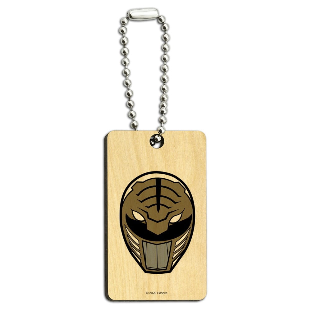 Power Ranger Key Belt Power Rangers White Ranger Helmet Wood Wooden Rectangle Keychain Key ...
