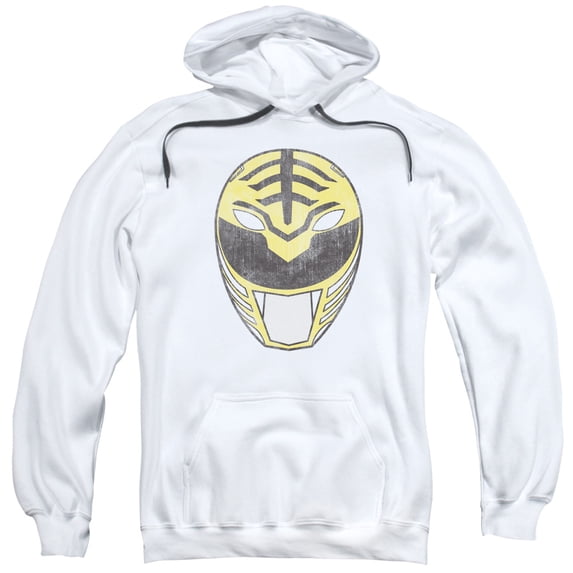 Power Rangers - White Ranger Mask - Pull-Over Hoodie - Small