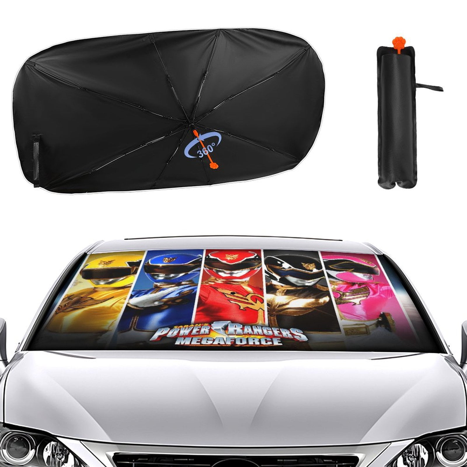 Power Rangers Windshield Sun Shade Umbrella - Foldable Car Window ...