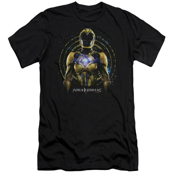 Power Rangers Yellow Ranger Adult 30/1 T-Shirt Black