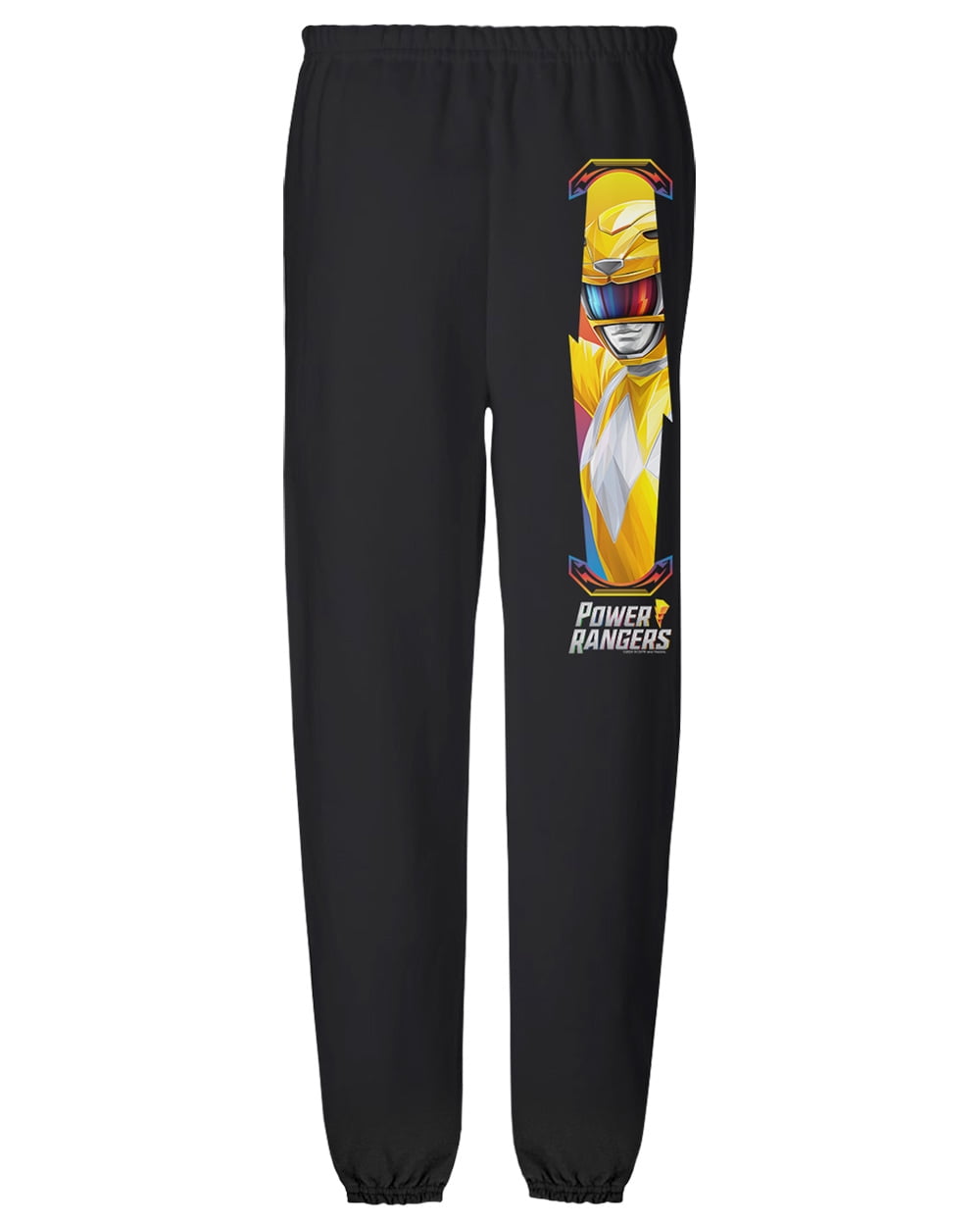 Power Ranger Pants Power Rangers Yellow Ranger and Logo Mens Jogger Sweatpants, Black ...