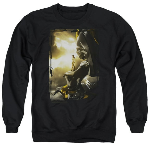 Power Rangers Yellow Zord Poster Adult Crewneck Sweatshirt Black