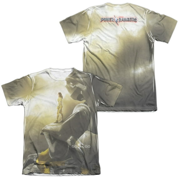 Power Rangers - Yellow Zord Poster (Front/Back Print) - Short Sleeve Shirt - Large