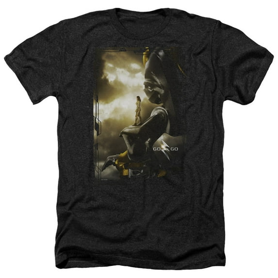 Power Rangers - Yellow Zord Poster - Heather Short Sleeve Shirt - Large