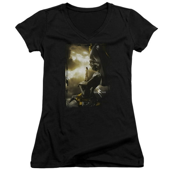 Power Rangers Yellow Zord Poster Junior Women's V-Neck T-Shirt Black