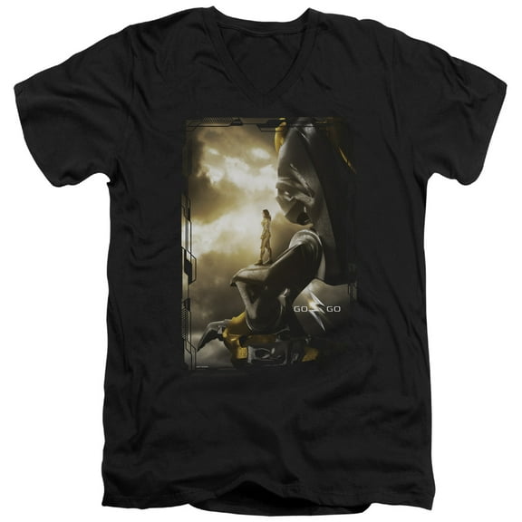 Power Rangers - Yellow Zord Poster - Slim Fit V Neck Shirt - Large