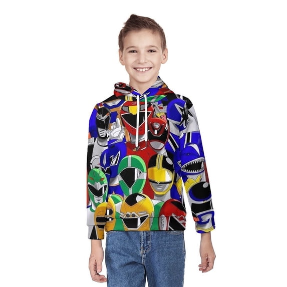 Power Rangers Youth Hoodies Boys Girls 3D Printed Sweatshirt Fall Winter Clothes Long Sleeves Pullover Sweater M