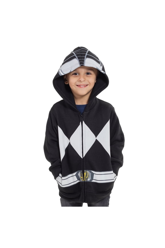 Zach Little Boys Fleece Zip Up Hoodie Black 7-8