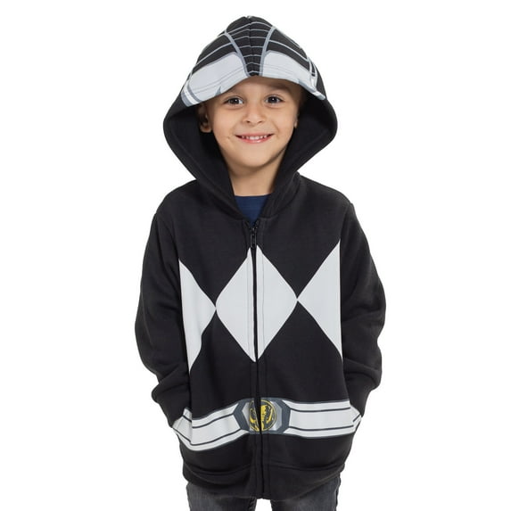 Power Rangers Zach Toddler Boys Fleece Zip Up Hoodie Black 4T