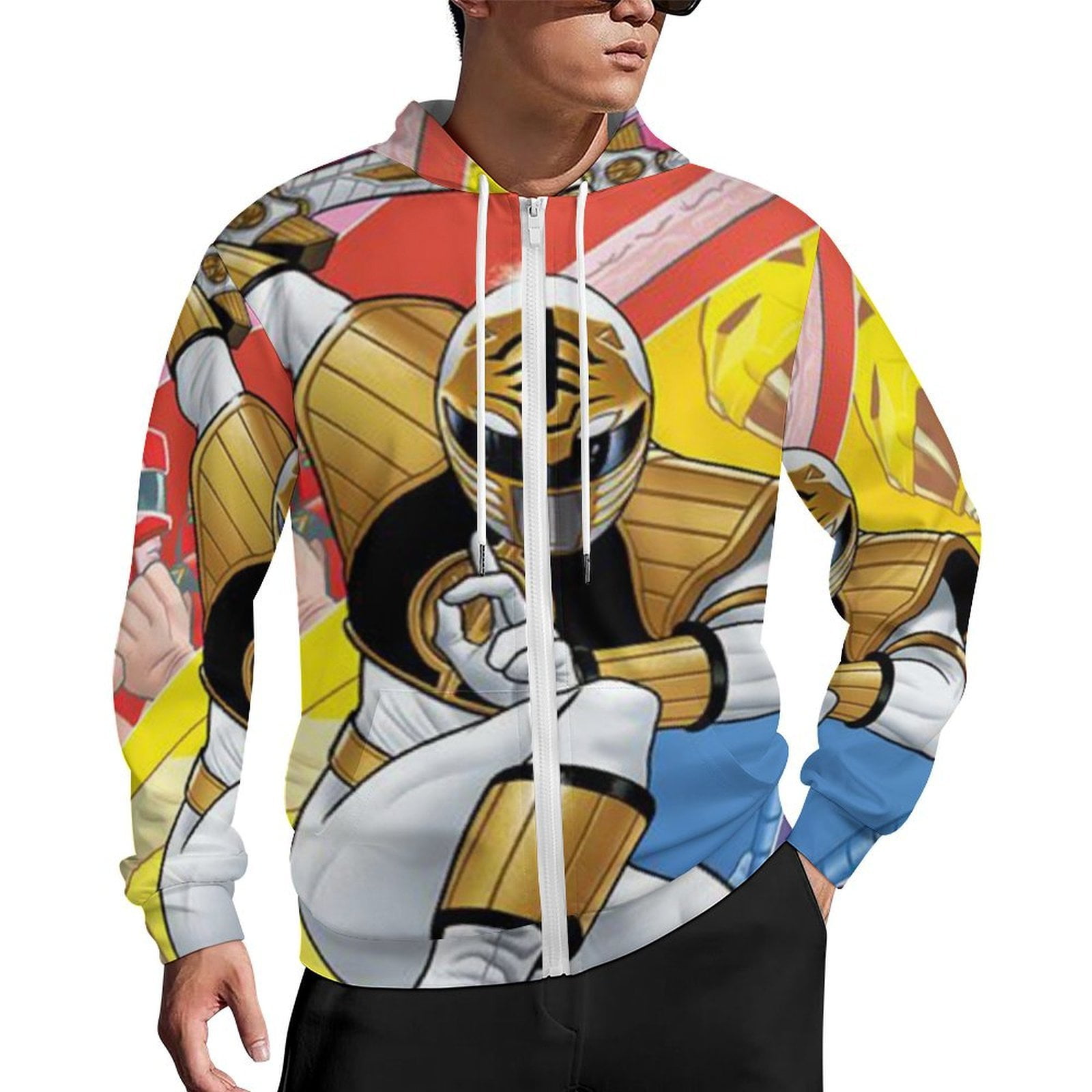 Power Rangers Zip Up Hoodies Unisex Realistic 3D Print Sweatshirt Long ...