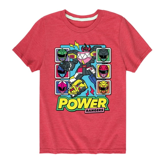 Power Rangers - Zord Heads- Boy's Short Sleeve Tee