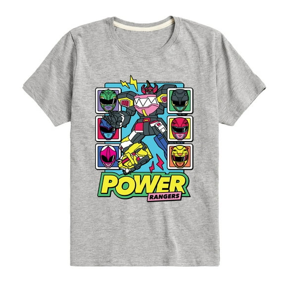 Power Rangers - Zord Heads- Boy's Short Sleeve Tee