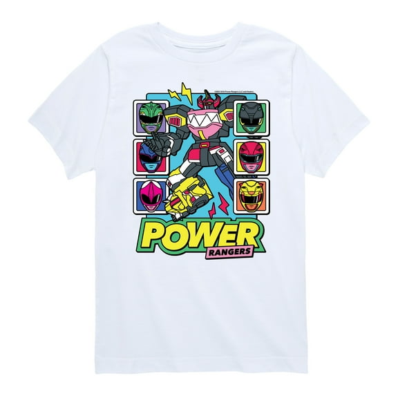 Power Rangers - Zord Heads- Boy's Short Sleeve Tee