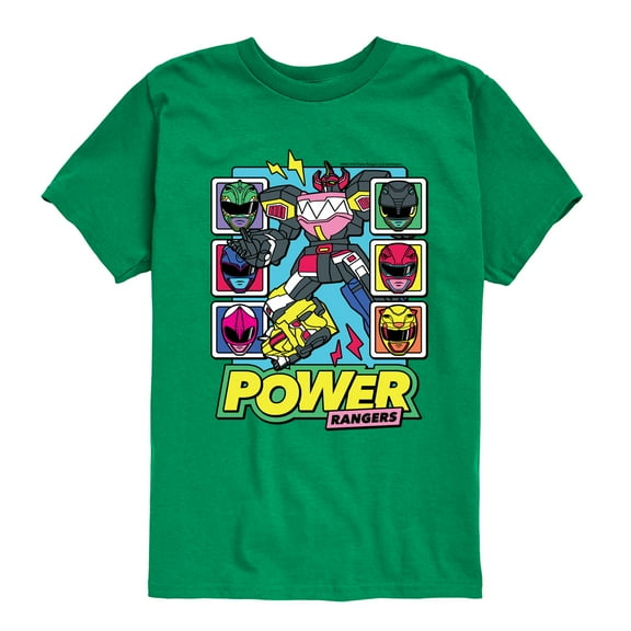 Power Rangers - Zord Heads- Boy's Short Sleeve Tee