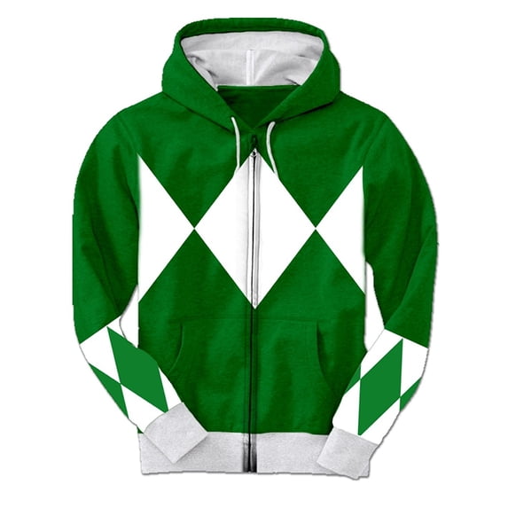 Power Rangers Printmaking Power Rangers by Hybrid Apparel Hooded Sweatshirt, Green - Walmart.com